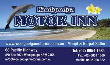Woolgoolga Motor Inn business card