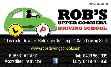 Rob's Upper Coomera Driving School - Card