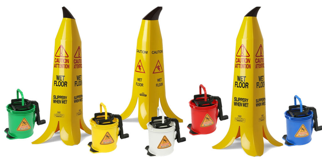 EDCO - cleaning supplies - caution bananas - buckets