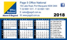 Page 5 Office National 2018 Calendar