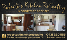 Roberto's Kitchen Recoating - Front of Card